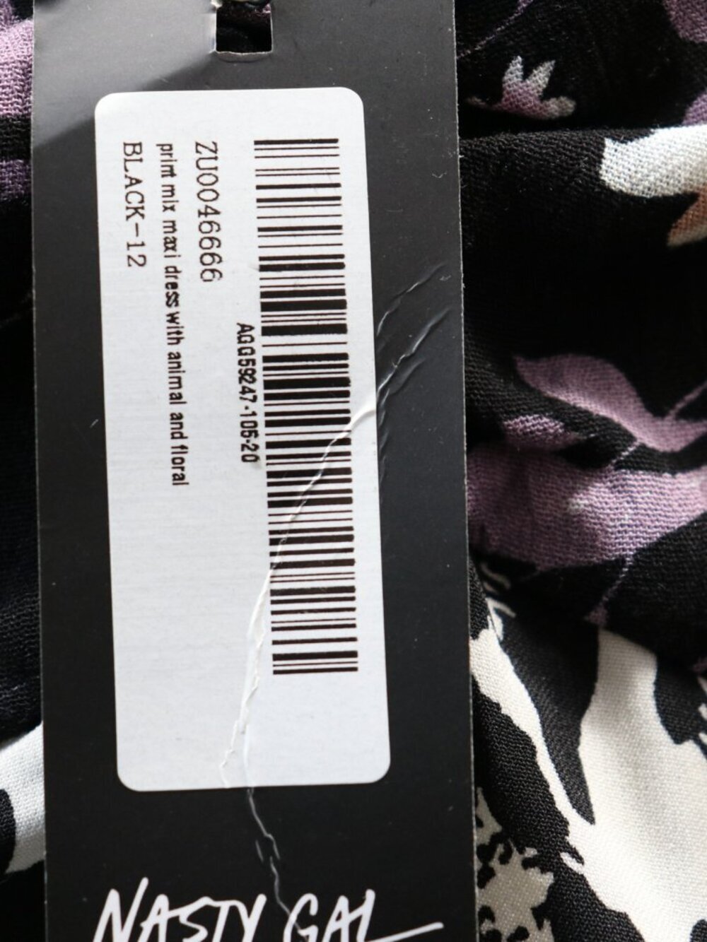 Nasty Gal Print Mix Maxi Dress 8 NWT Leopard Floral Empire Waist Long Sleeve - Picture 3 of 14